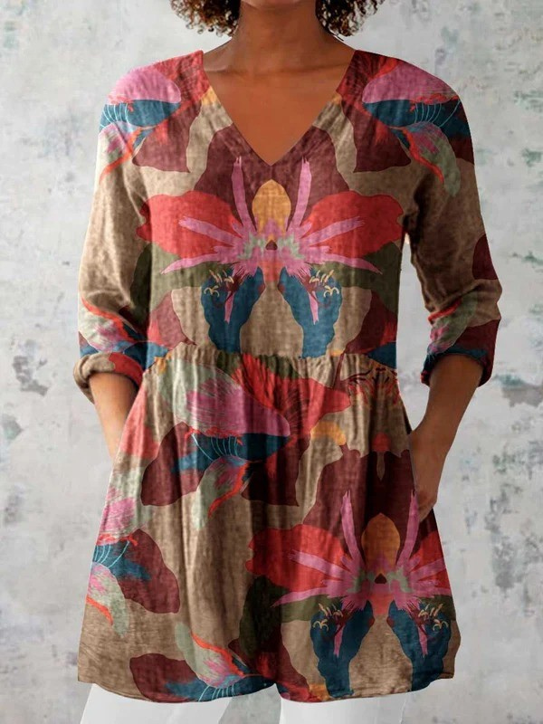 Sarah | Blusa Longa com Decote em V Elegante