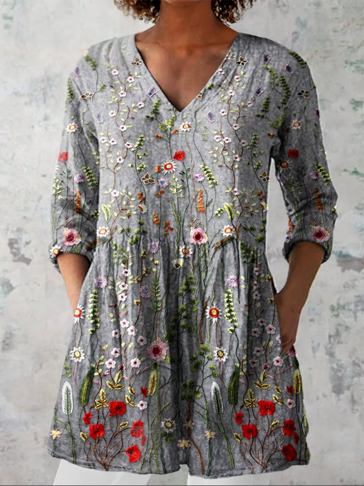 Amelie | Blusa Longa com Decote em V Elegante