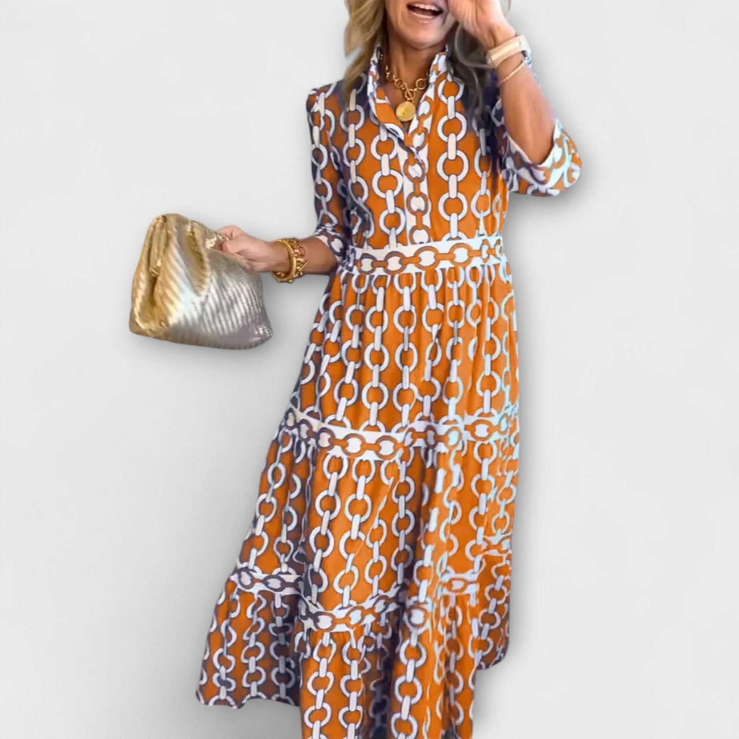 Sofia - Midi Dress with Chains