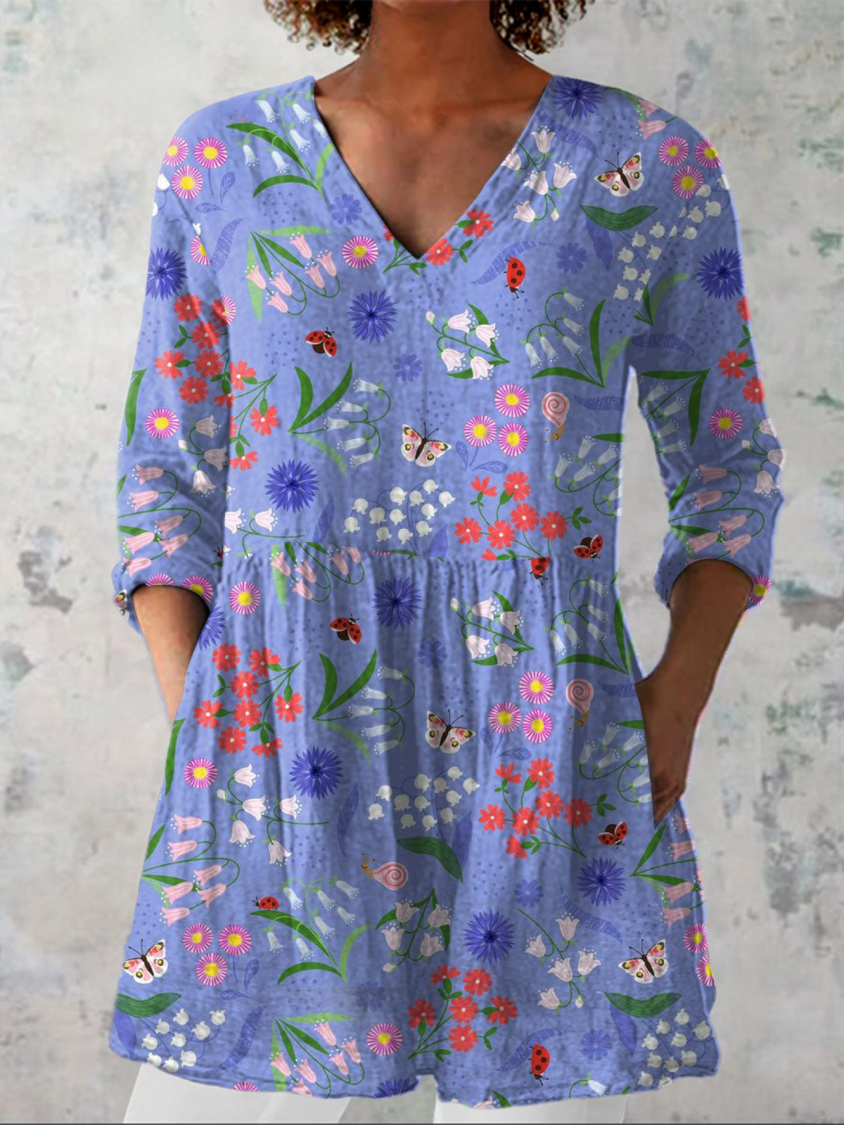 Aline | Blusa Longa com Decote em V Elegante