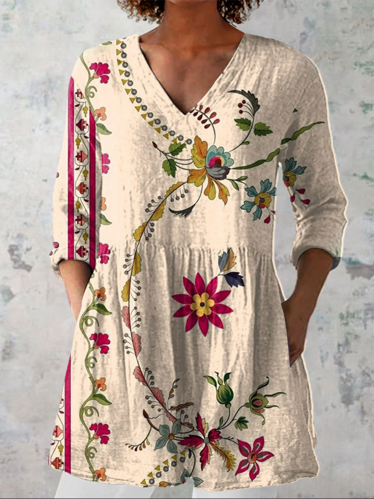 Clara | Blusa Longa com Decote em V Elegante