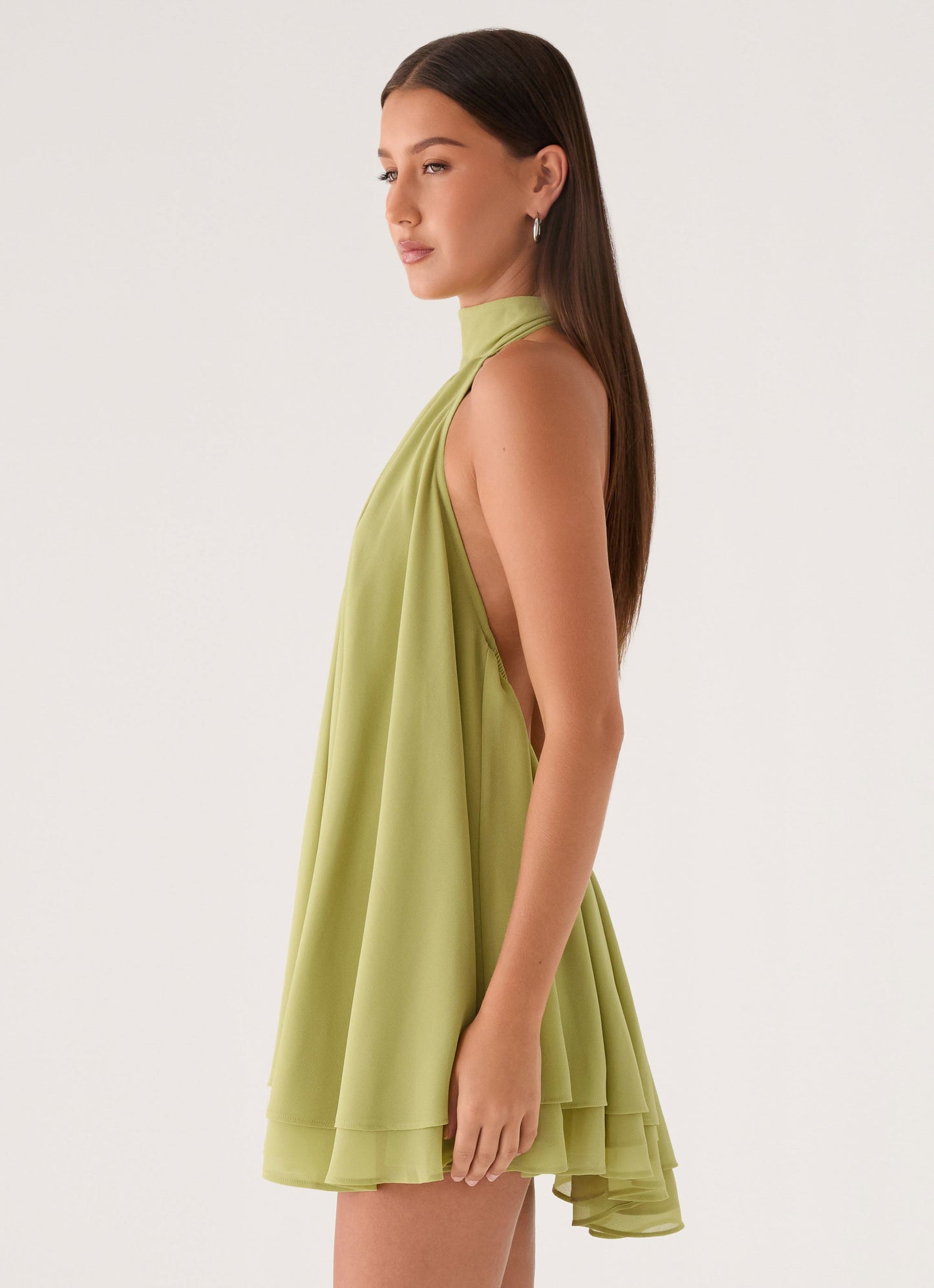 Lyrah Mini Halter Dress - Lime