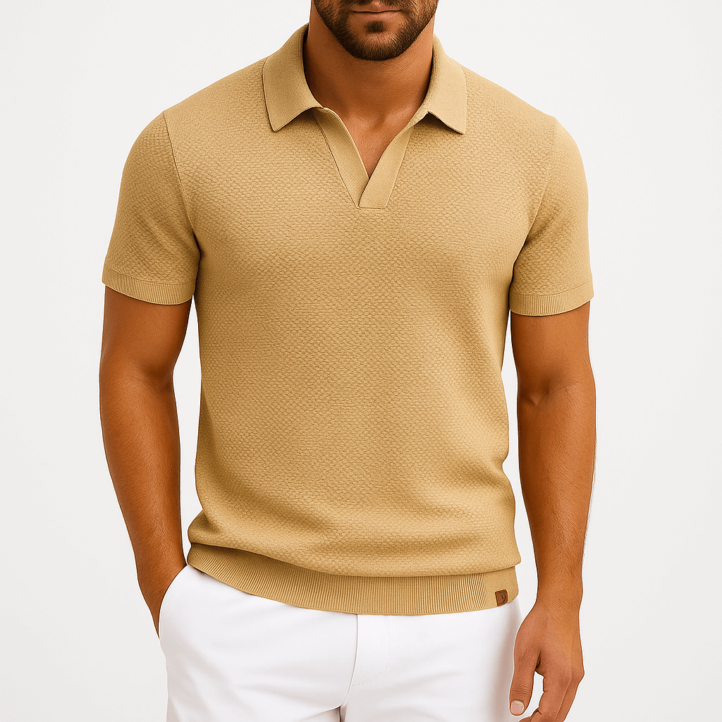 Camisa Polo Texturizada de Poliéster
