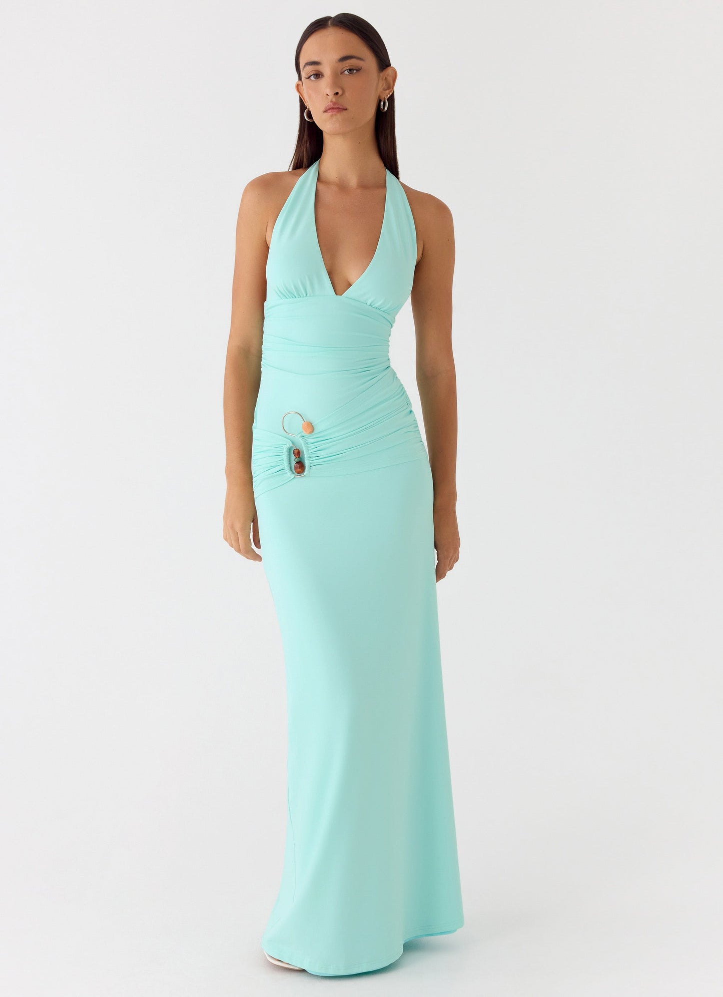 Vestido Maxi Halter Rhia - Verde Menta