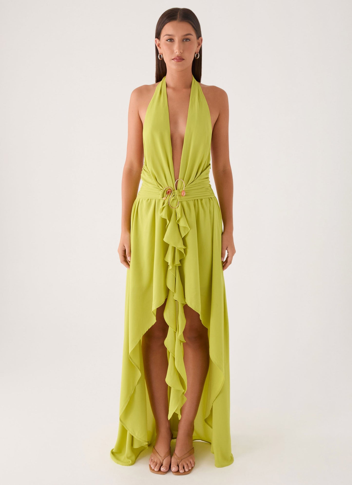 Maxi Halter Dress Sinead - Lime
