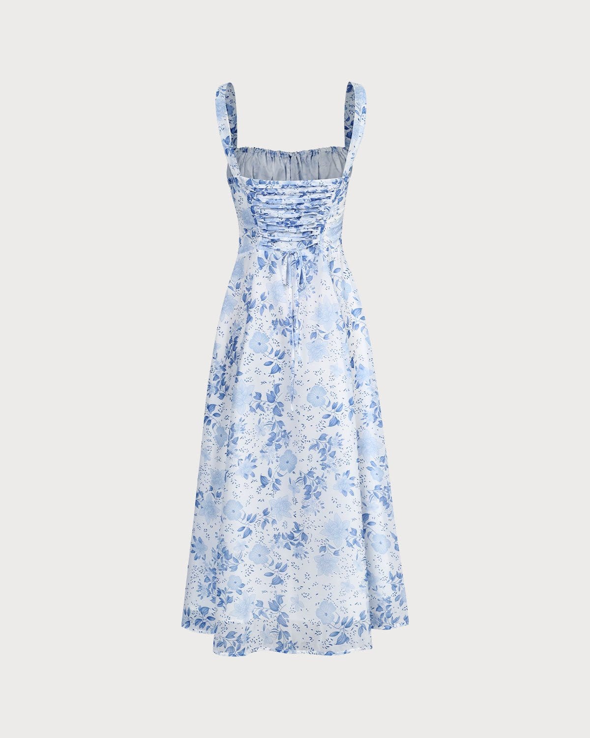Renata - Floral Blue Midi Dress