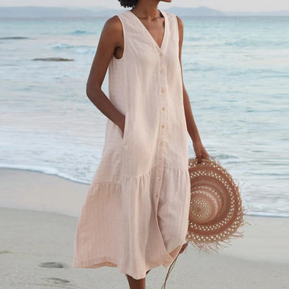 Celeste - Vestido com Decote em V Elegante