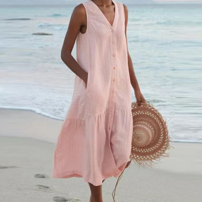 Celeste - Vestido com Decote em V Elegante