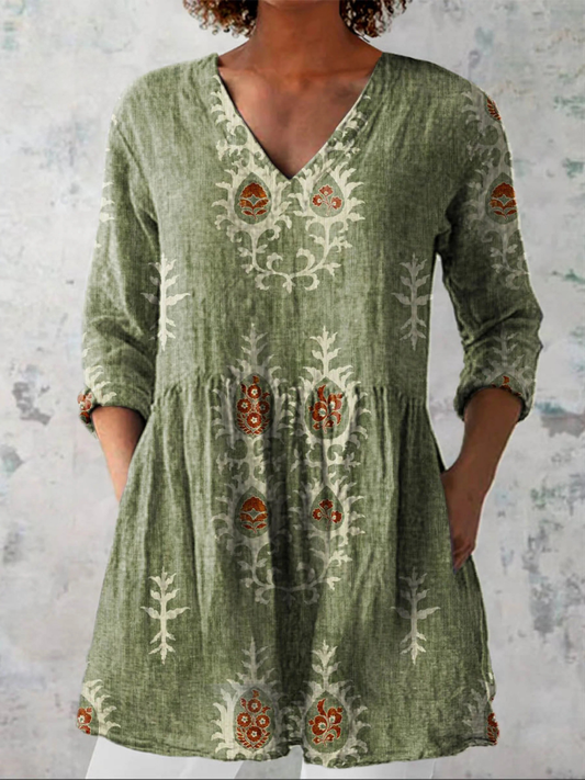 Elise | Blusa Longa com Decote em V Elegante