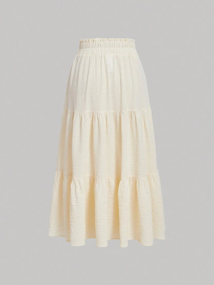 LEONOR. Saia Midi Evasê em Linho | Terracota | Estilo Boho Verão