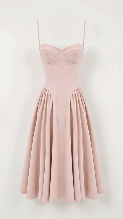 Odete - Midi Dress with Structured Bodice