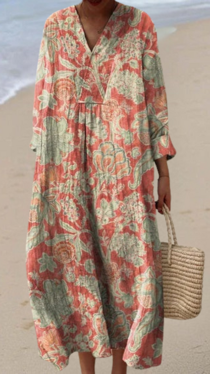 Elis - Vestido Vintage con Estampado Floral