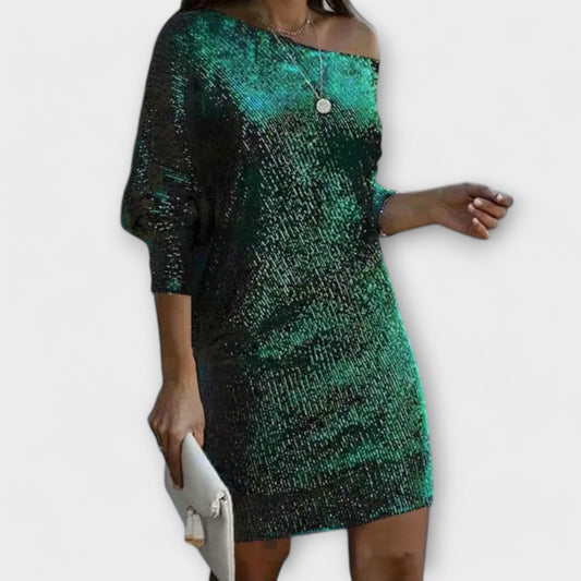 Vestido de festa adornado com lantejoulas