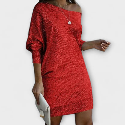 Vestido de festa adornado com lantejoulas