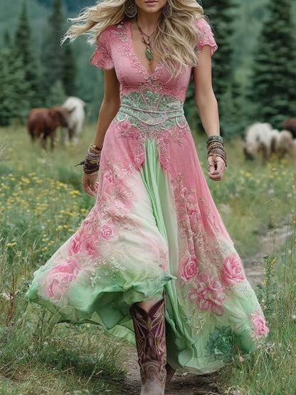 Serena - Vestido Floral Maxi Curto