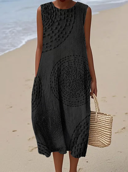Ana - Vestido Maxi Texturizado Sem Mangas
