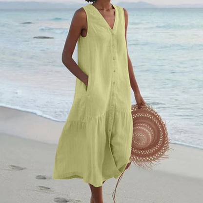Celeste - Vestido com Decote em V Elegante