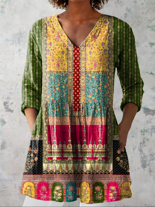 Emilie | Blusa Longa com Decote em V Elegante