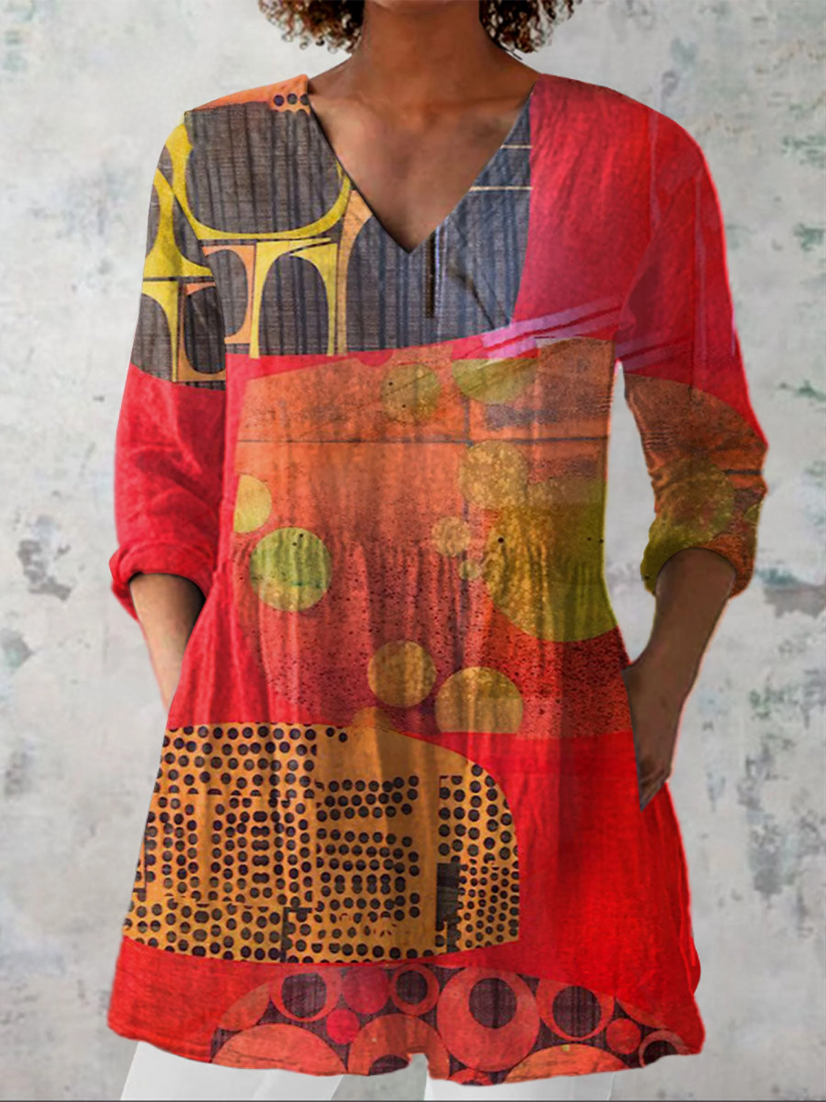 Lucie | Blusa Longa com Decote em V Elegante