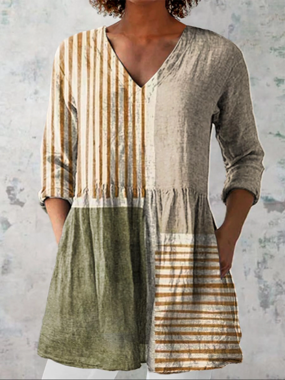 Camille | Blusa Longa com Decote em V Elegante