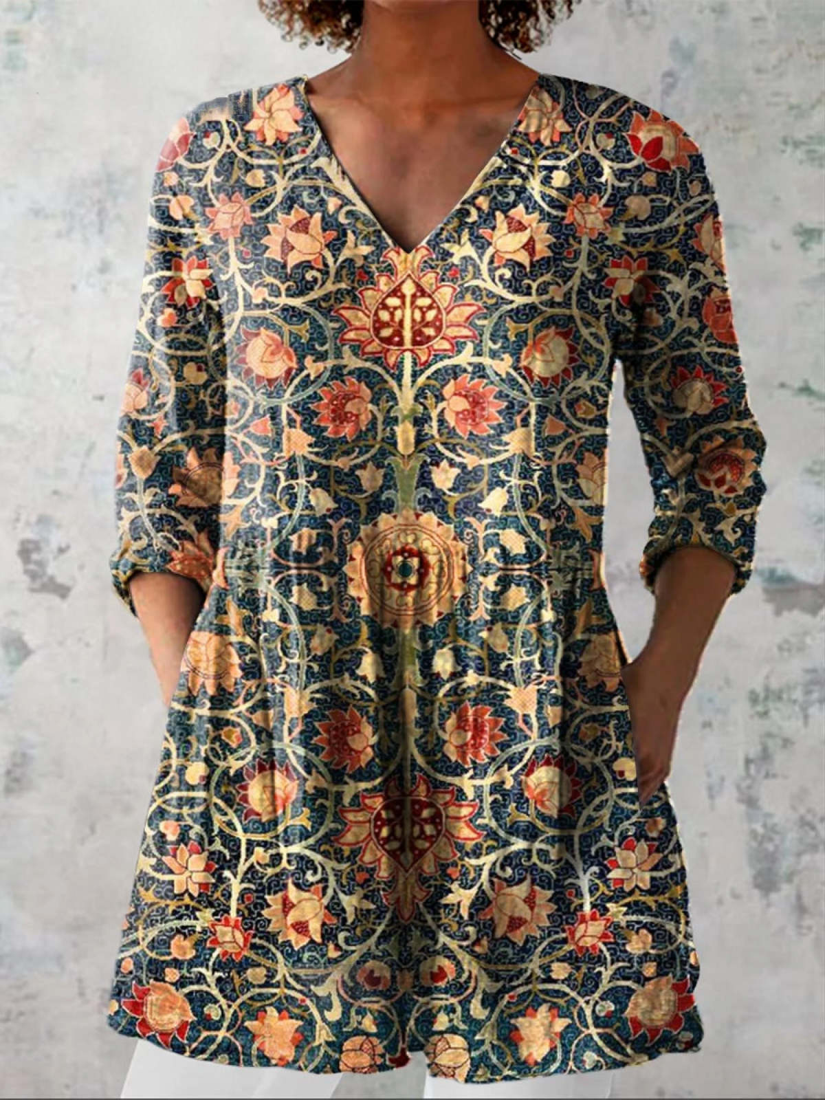 Celine | Blusa Longa com Decote em V Elegante