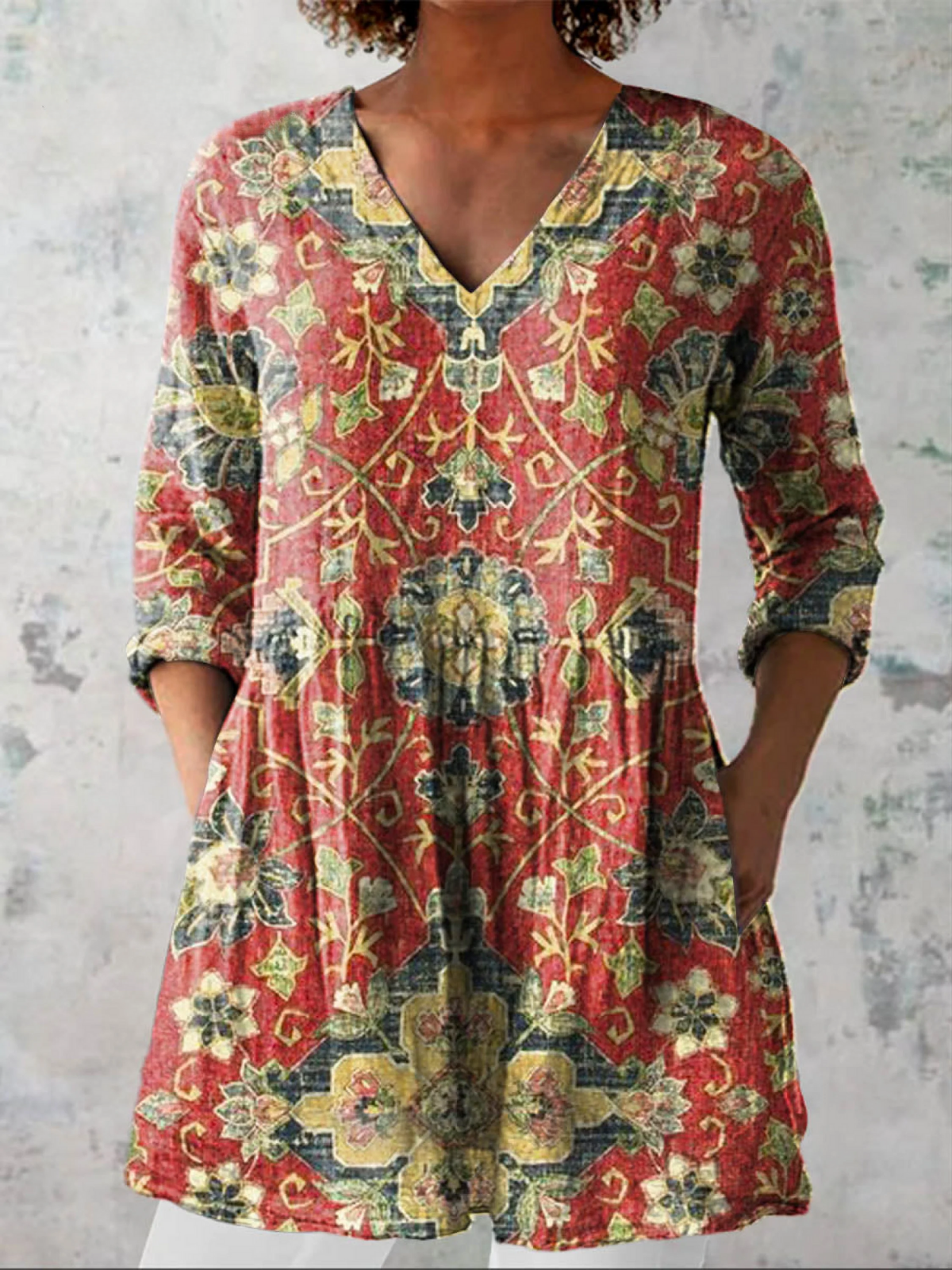 Lea | Blusa Longa com Decote em V Elegante