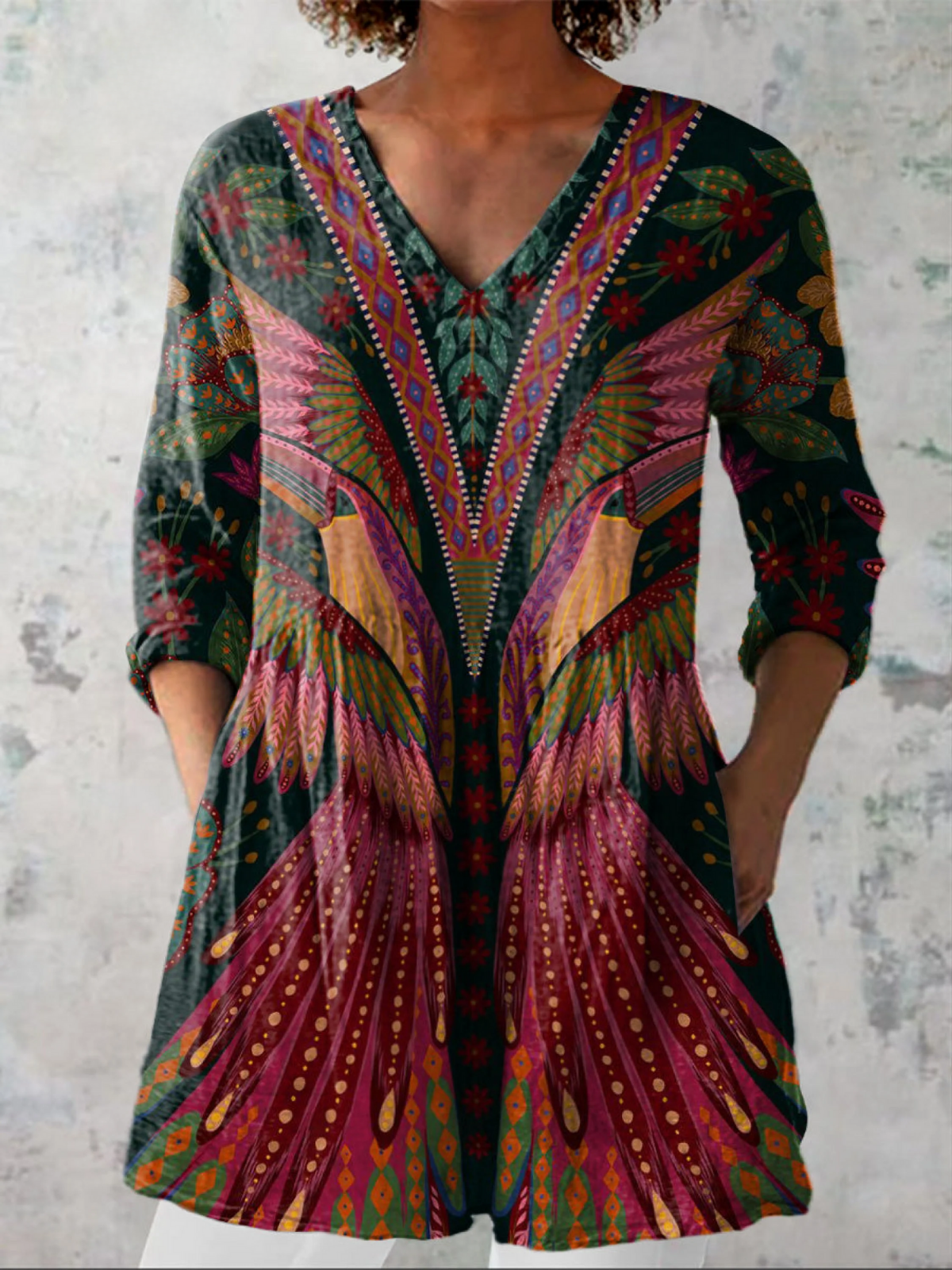 Manon | Blusa Longa com Decote em V Elegante