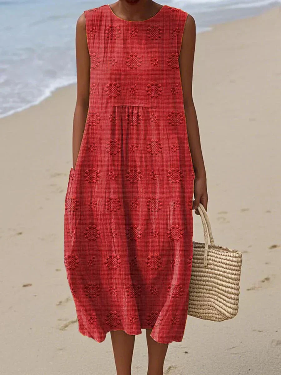 Franca - Vestido Sem Mangas em Algodão