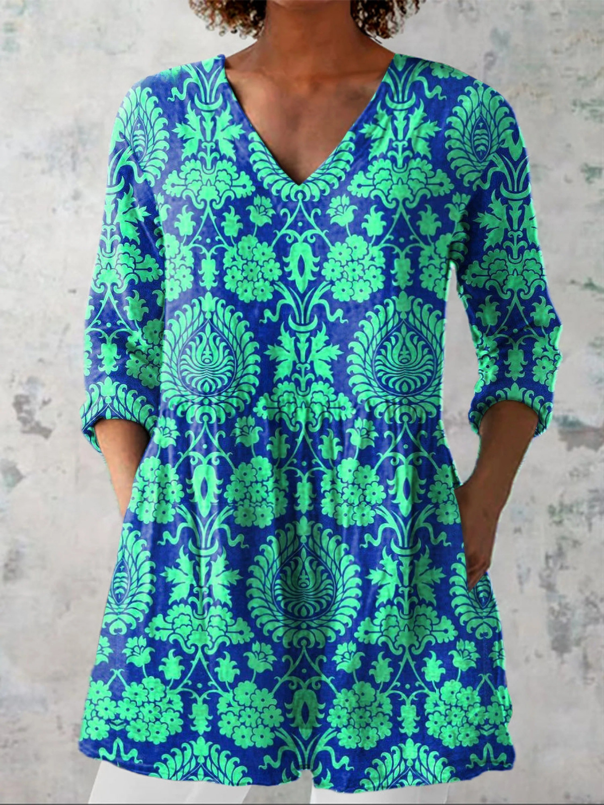 Ines | Blusa Longa com Decote em V Elegante