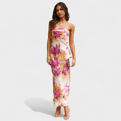 Carmen - Vestido Sem Mangas em Cetim