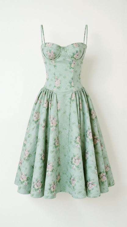 Odete - Midi Dress with Structured Bodice