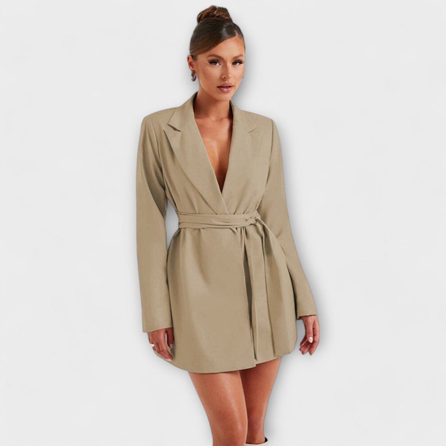 Blazer Vestido com Decote em V