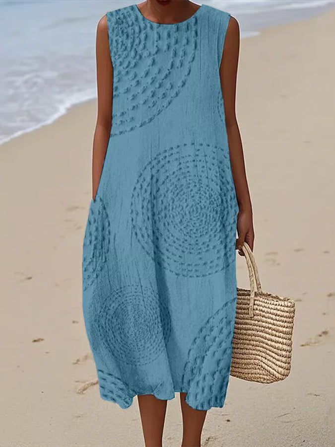 Ana - Vestido Maxi Texturizado Sem Mangas