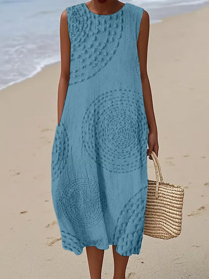 Ana - Vestido Maxi Texturizado Sem Mangas