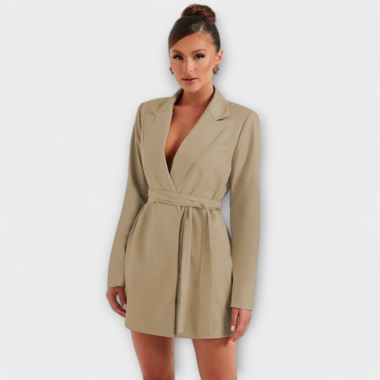 Blazer Vestido com Decote em V