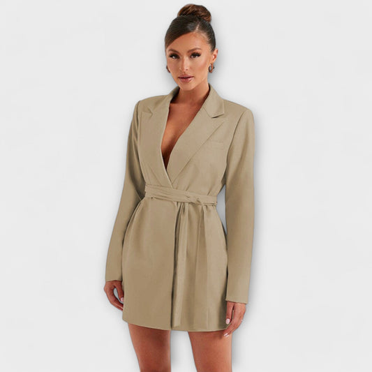 Blazer Vestido com Decote em V