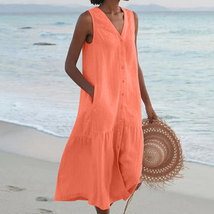 Celeste - Vestido com Decote em V Elegante