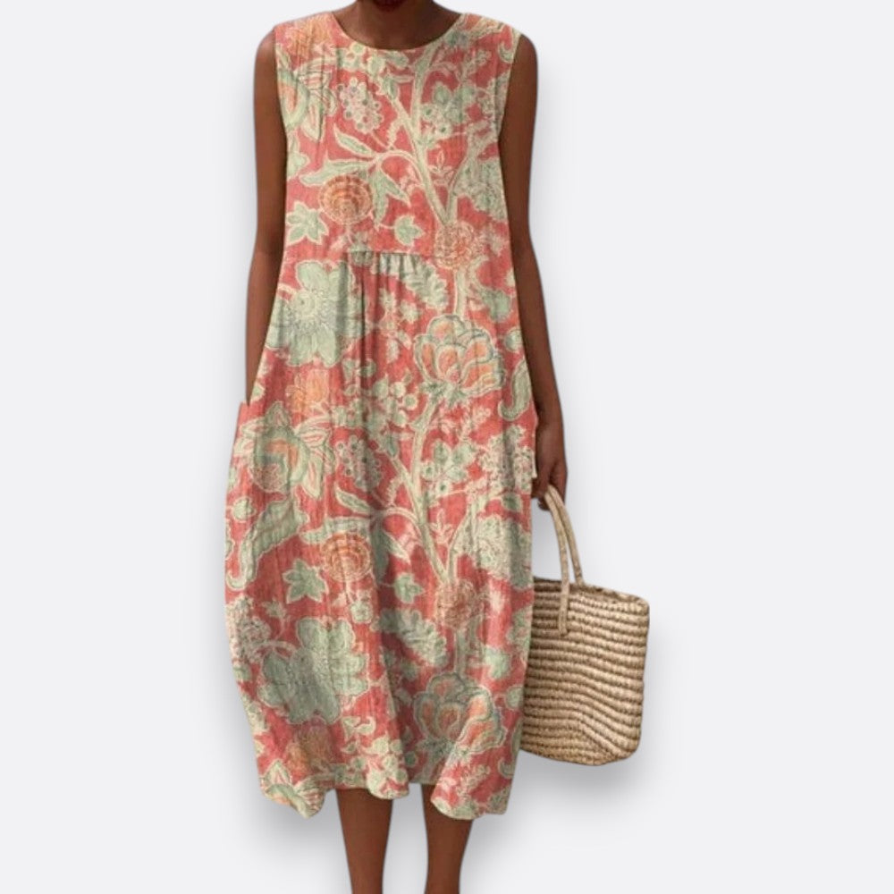 Elis - Vestido Vintage con Estampado Floral