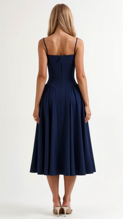 Odete - Midi Dress with Structured Bodice