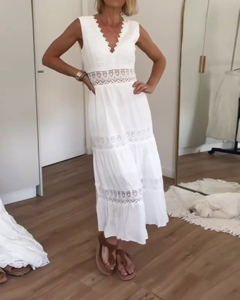 Kim - Vestido de Renda com Decote em V