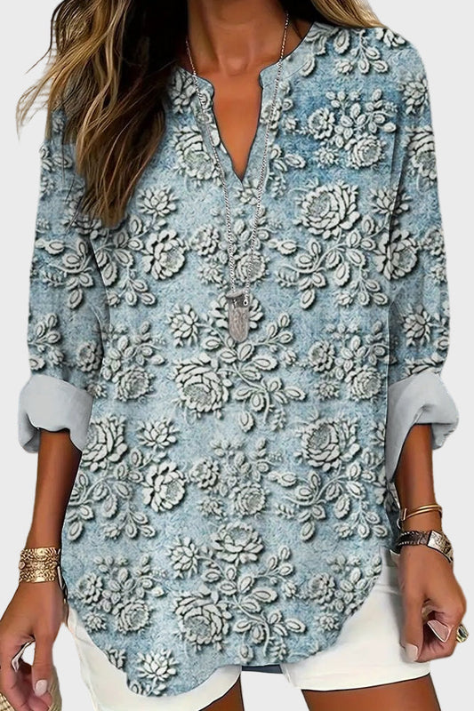 Blue Dusk Floral Blouse