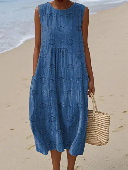 Franca - Vestido Sem Mangas em Algodão