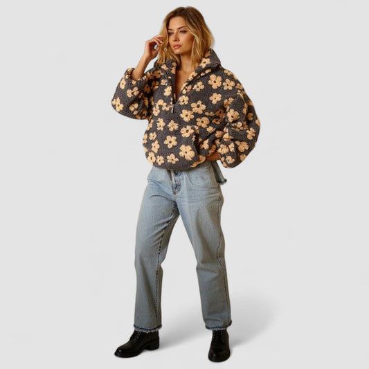 Daisy - Floral Fleece Pajama Top
