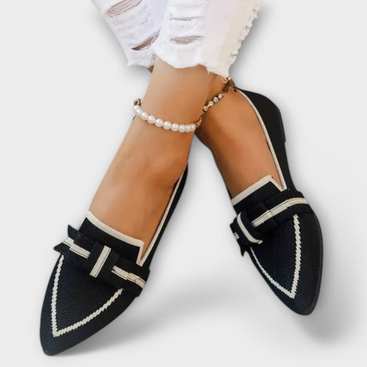 Zapatos planos femeninos con diseño de lazo