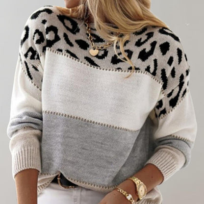 Júlia - Camisola Casual Estampada de Leopardo