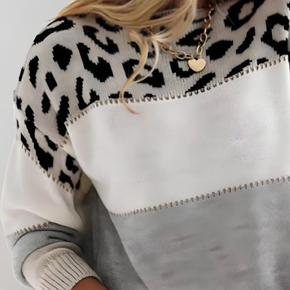 Júlia - Camisola Casual Estampada de Leopardo