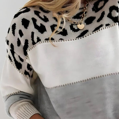 Júlia - Camisola Casual Estampada de Leopardo