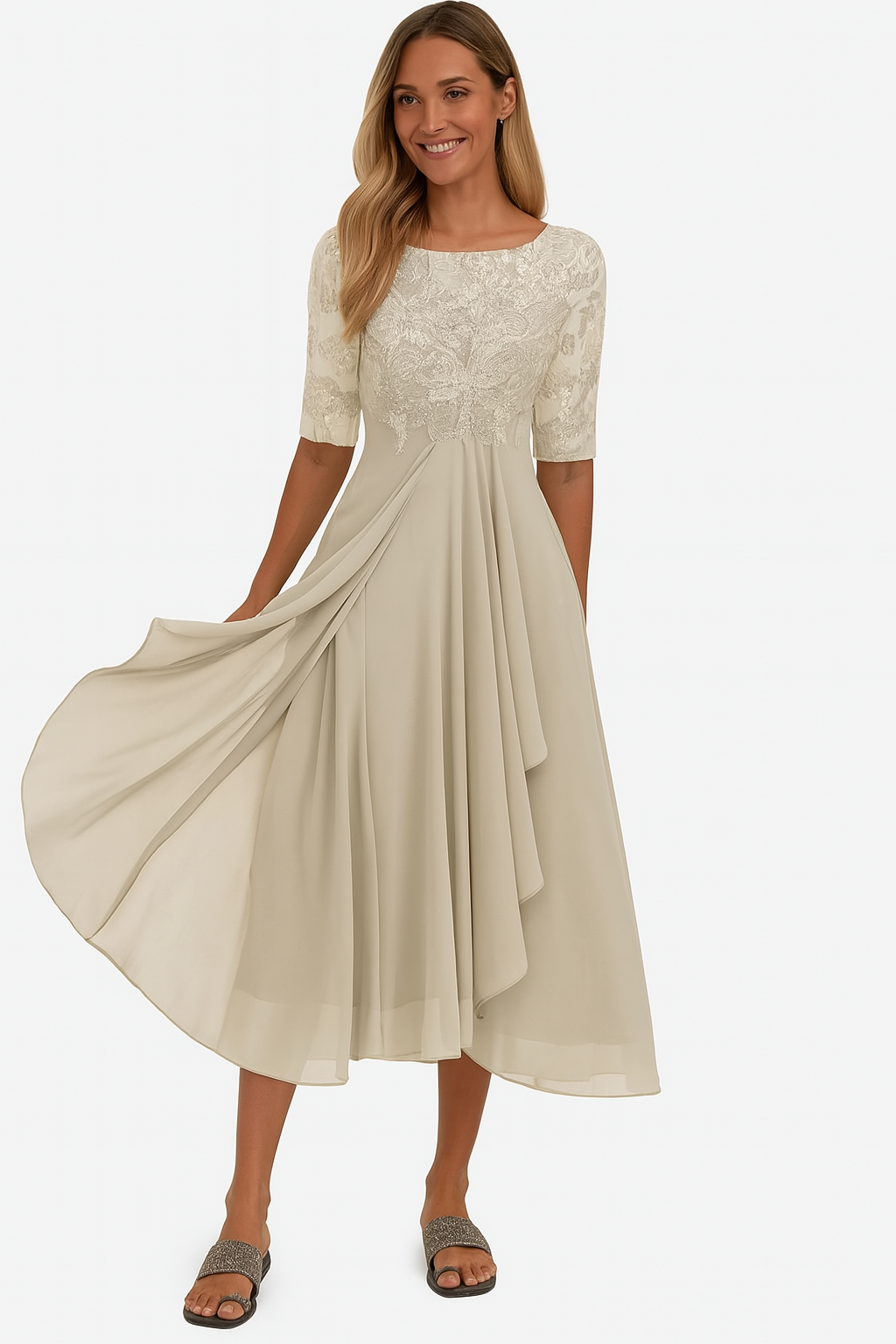 Valentina - 3/4 Sleeve Lace Dress