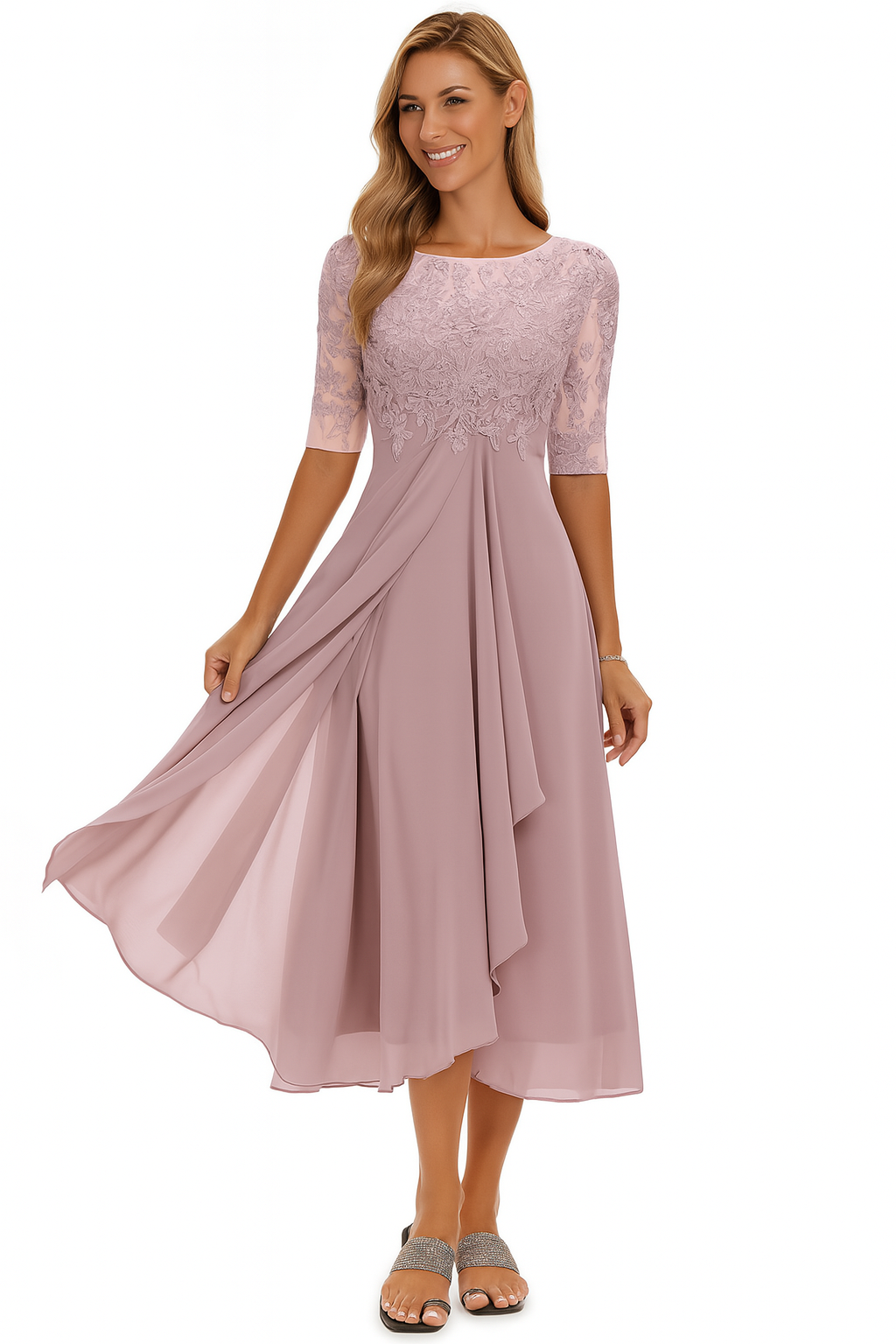 Valentina - 3/4 Sleeve Lace Dress