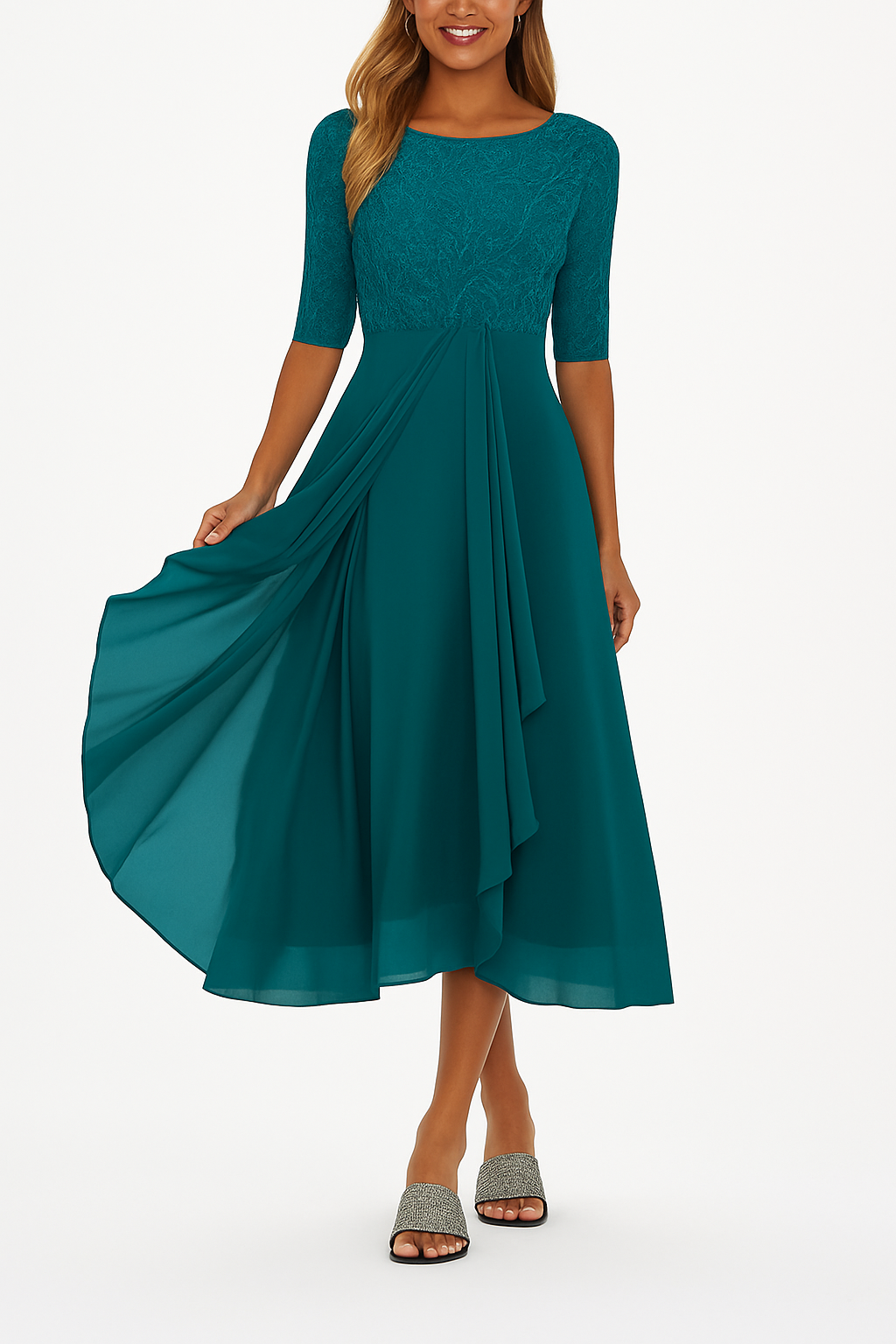 Valentina - 3/4 Sleeve Lace Dress